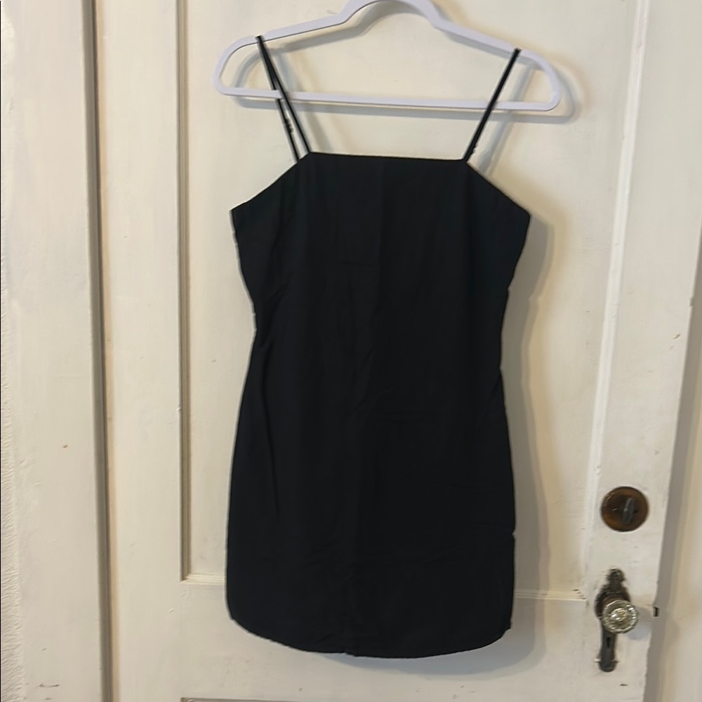 Chic Black Spaghetti Strap Mini Dress